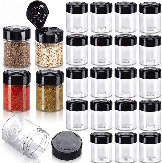 Blushtier 24 Pack 1 oz Plastic Spice Jars by Blushtier