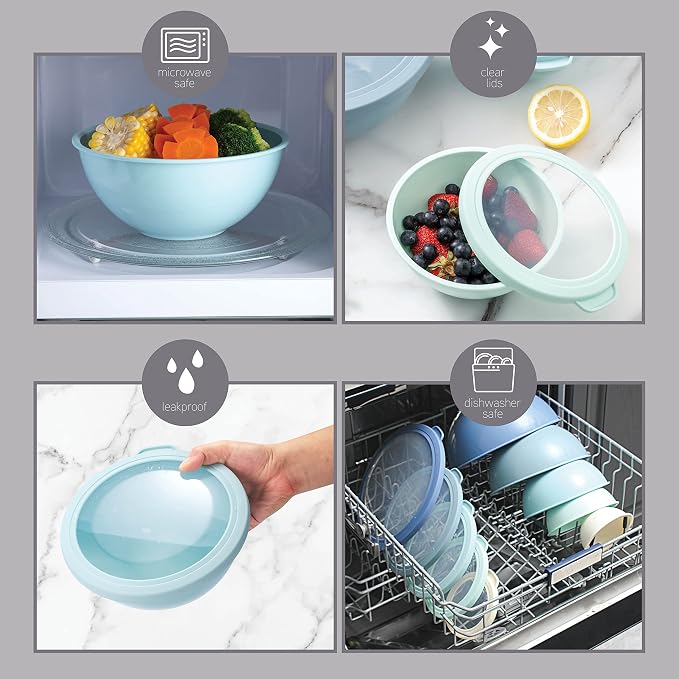 COOK WITH COLOR Mixing Bowls with TPR Lids - Image 5