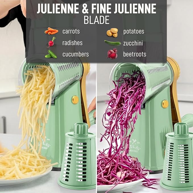 Zulay Kitchen Rotary Cheese Grater 5 Blade Cheese Shredder - Image 6