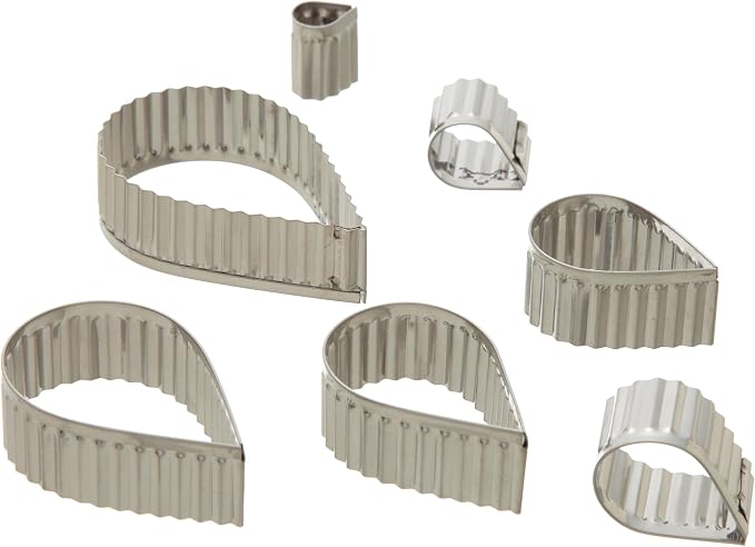 Ateco Fluted Edge Tear Drop Cutters in Graduated Sizes, Stainless Steel by Ateco