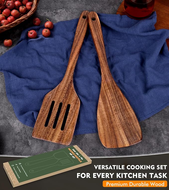 2Pcs Wooden Spatula, Acacia Wooden Spatula - Image 7