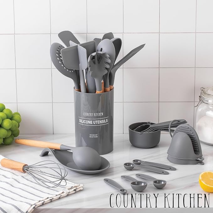 Country Kitchen Non Stick Silicone Utensil Set - Image 7