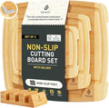 Bamboo Cutting Board Set Non Slip Feet by Socisen