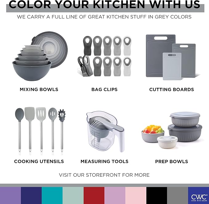 COOK WITH COLOR Mixing Bowls Set with TPR Lids - Image 8