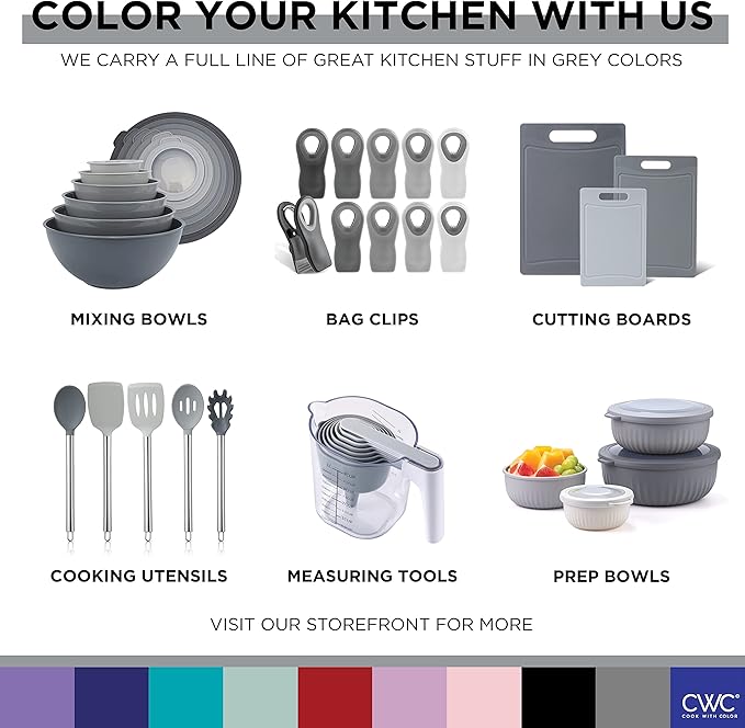 COOK WITH COLOR Silicone Cooking Utensils, Kitchen Utensil Set, Cooking Utensils - Image 8