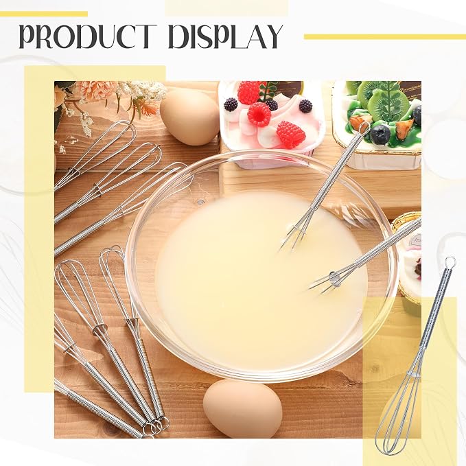 Baderke 10 Pcs Mini Whisk Bulk Small Whisks - Image 5