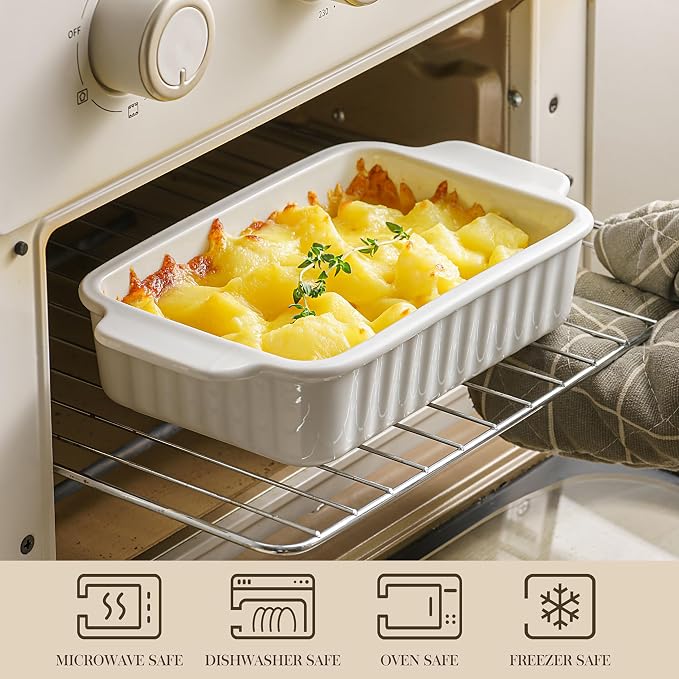 Small Casserole Dishes for Oven - 30 Oz Ceramic Baking Dish - 9x5 Rectangular - Image 3