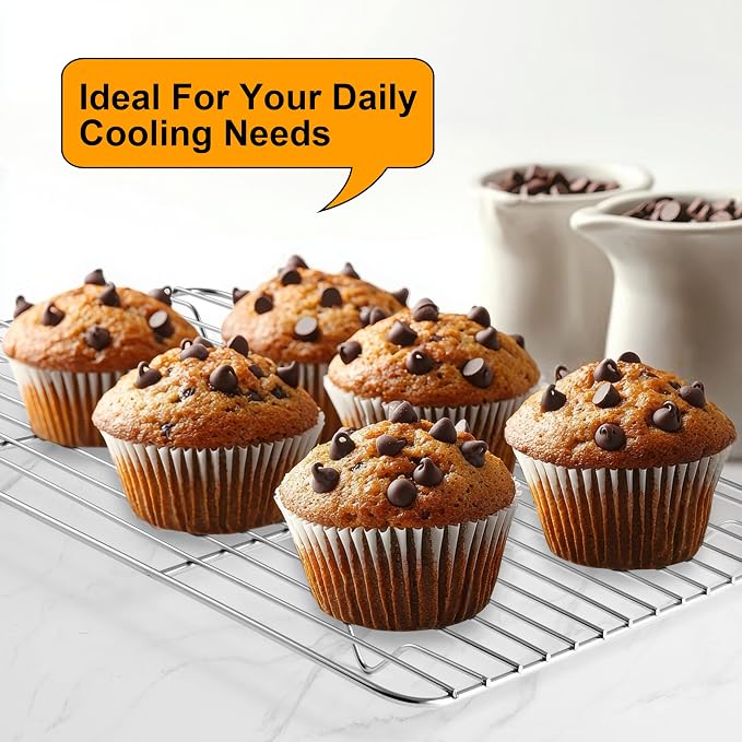 TeamFar Cooling Rack, 11.7” x 9” Stainless Steel Wire Baking Rack - Image 5