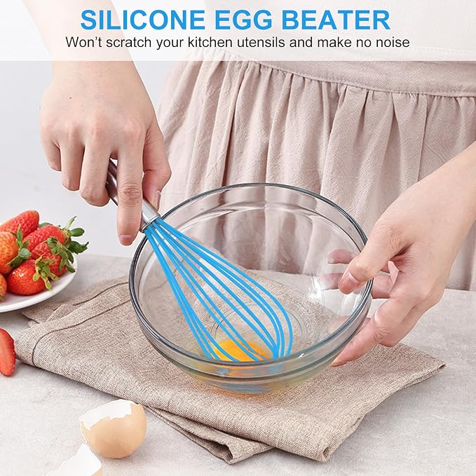NileHome Whisk Commercial Stainless Steel wisk & Silicone Non-Stick Coated - Image 7