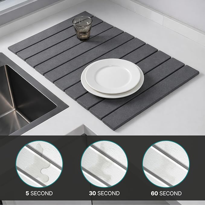 Stone Dish Drying Mat for Kitchen Counter - Image 3