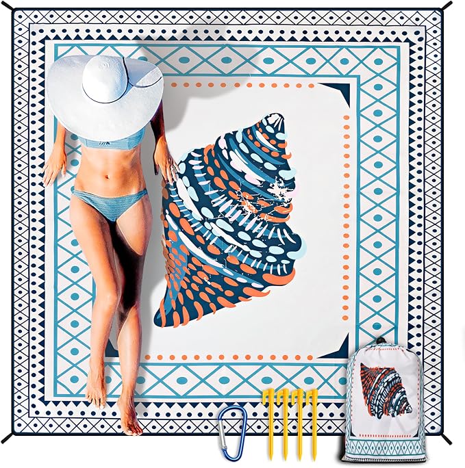 HIHOHO Beach Blanket Waterproof Sandproof Extra Large Beach Mat 79" X by HIHOHO