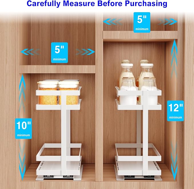 Mustorn 2 Pack Pull Out Spice Rack Organizer - Image 9