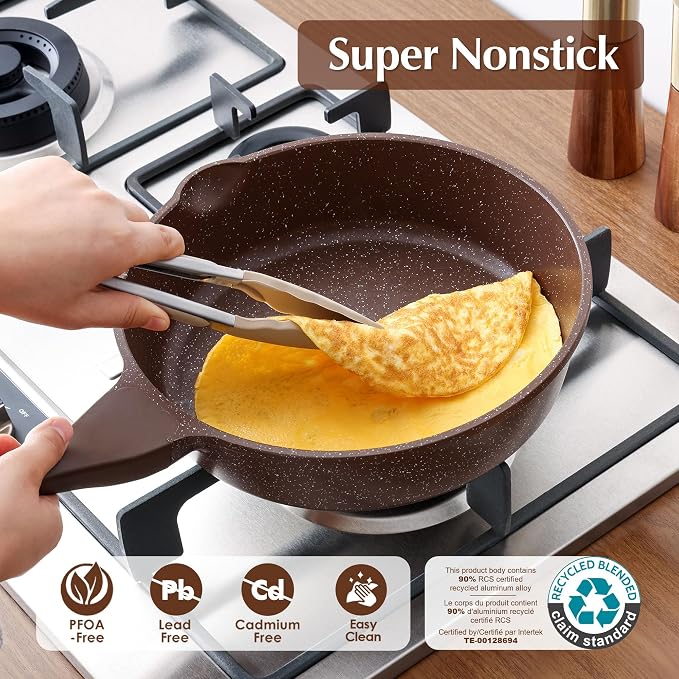 SENSARTE Nonstick Deep Frying Pan Skillet, 10-inch Saute Pan - Image 2