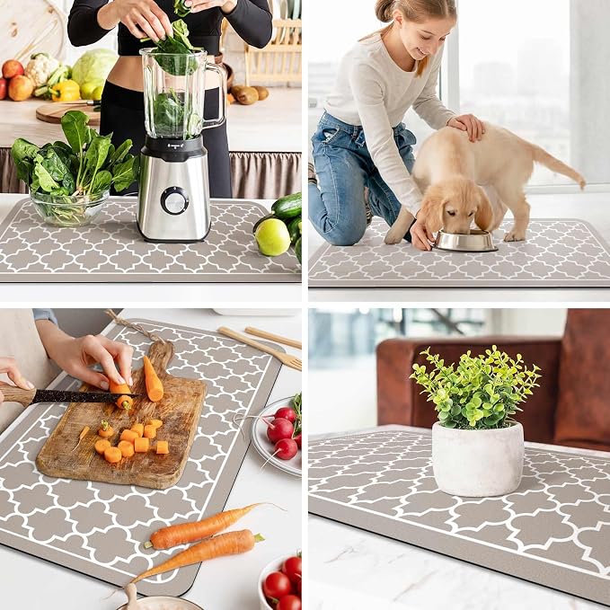WISELIFE Dish Drying Mat Super Absorbent Drying Mat Large Dish Drying Mats - Image 6