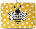 Bee Dish Drying Mat for Kitchen Counter 18x24 Inch Yellow Bumblebee Polka Dots by Kwlegh