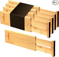 Utoplike Bamboo Dresser Drawer Dividers, Spring Loaded, Works in Kitchen by Utoplike