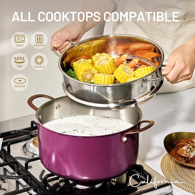 CAROTE 8QT Full Clad Tri Ply Stainless Steel Stock Pot - Image 5