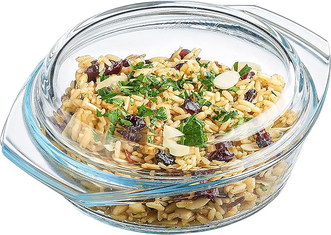 Glass Casserole Dish, 1 Quart Covered Bowl by SIMAX