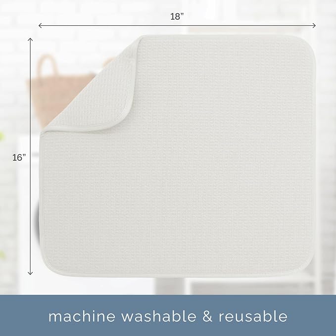 S&T INC. Dish Drying Mat, 16” x 18”, Absorbent Microfiber Kitchen Counter Mat - Image 6