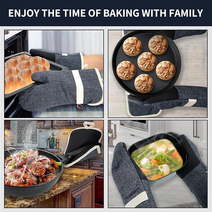 Oven Mitts and PotHolders Sets, Non-Slip Neoprene Oven Mitts are Suitable - Image 2