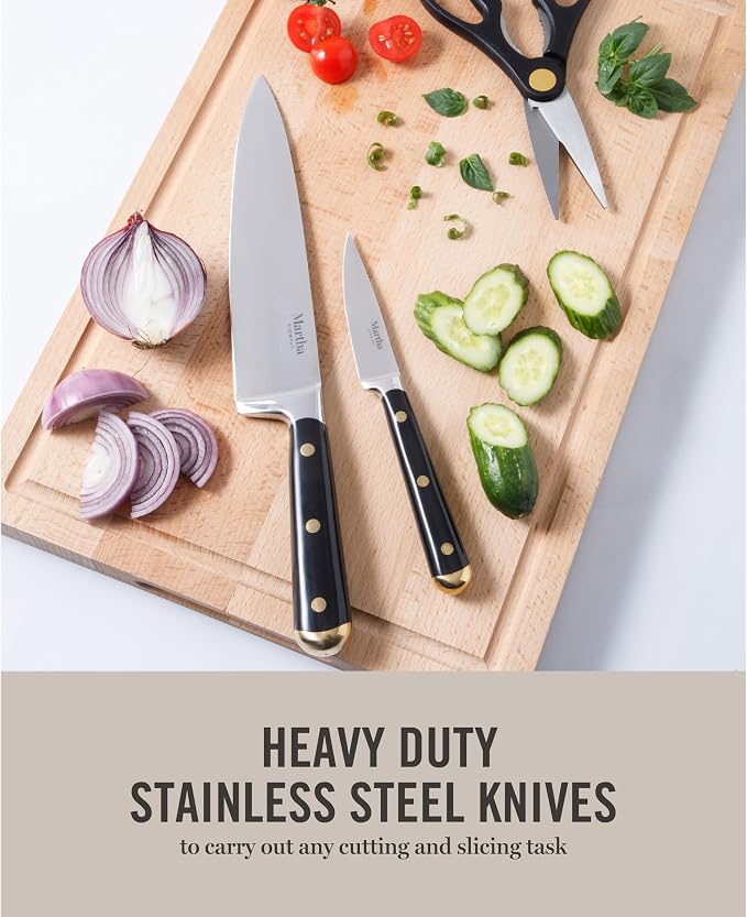 Martha Stewart 16-Piece Lockton High Carbon Stainless Steel Knife Block Set - Image 4