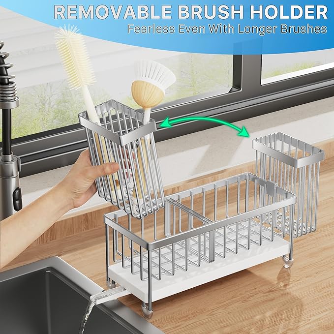 Cisily Sponge Holder for Kitchen Sink, Sink Caddy Organizer - Image 4