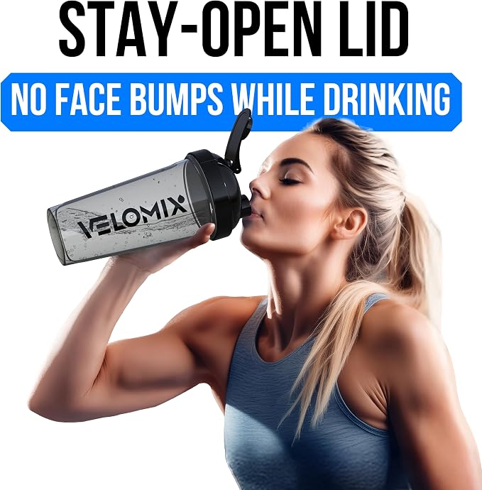 VELOMIX -2 Pack- 28 oz Protein Shaker Bottles - Image 7