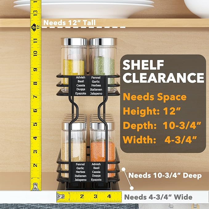 SpaceAid Pull Out Spice Rack Organizer - Image 5