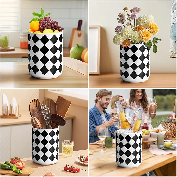 Kitchen Utensil Holder for Countertop， 6.4" Ceramic Utensil Holder Deep and - Image 6