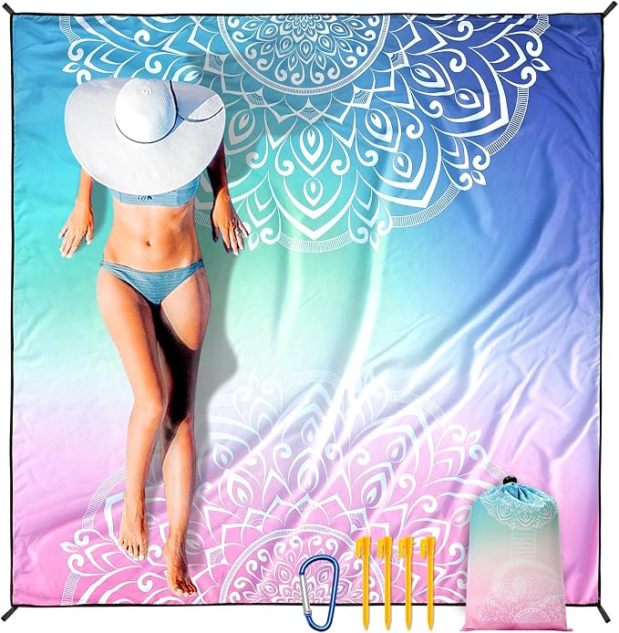 HIHOHO Beach Blanket Waterproof Sandproof Extra Large Beach Mat 79" X by HIHOHO