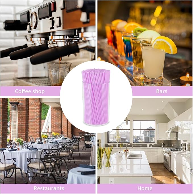 500 Pcs Lavender Purple Coffee Stir Sticks Set Lilac Purple Cocktail Straws - Image 4