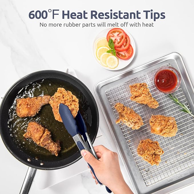 600ºF Heat Resistant Kitchen Tongs: U-Taste 9 in Silicone Cooking Tong - Image 3