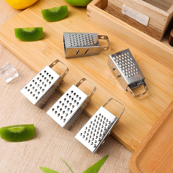 ABOOFAN 6Pcs Mini Box Graters, 4-Sided Stainless Steel Cheese Grater & Zester - Image 8