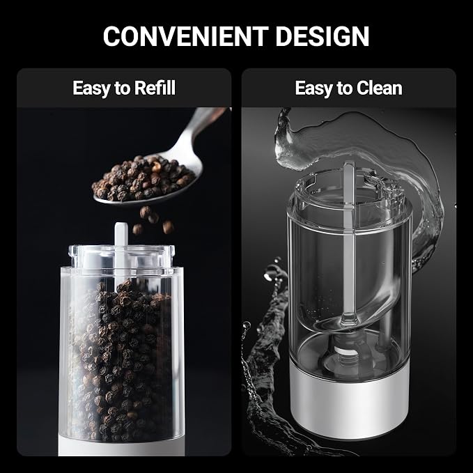 ThermoMaven 110ml Rechargeable Electric Salt and Pepper Grinder Set - Image 6