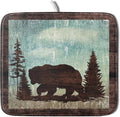 Giwawa Retro Brown Bear Forest Cabin Dish Drying Mat Countertop 16x18 Fall Blue by Giwawa
