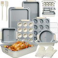 Kikcoin 25 PCS Stackable Baking Pans Set, Non-stick Bakeware Sets by Kikcoin