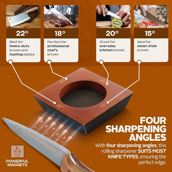 Tumbler Rolling Knife Sharpener Kit – Magnetic Manual System - Image 6