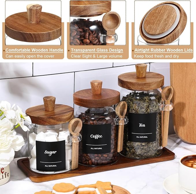 Suclain 3 Pcs Glass Coffee Container - Image 3