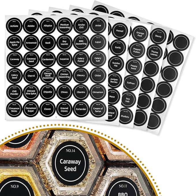 Vetacsion Set of 18 Magnetic Glass Spice Tins - Image 3