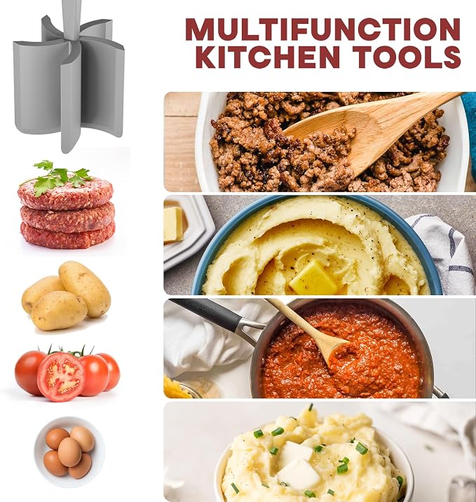 Meat Chopper, Hamburger Grinder, Premium Heat Resistant Smasher - Image 3