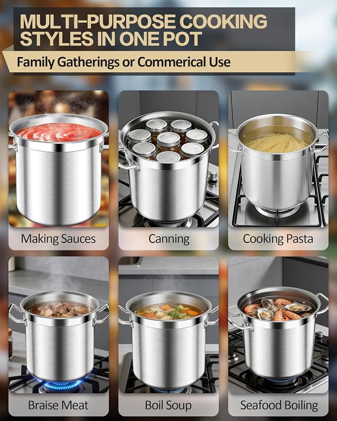STOCKPOT Extra-Large Stainless Steel Stock Pot – Commercial Heavy Duty Soup Pot - Image 8