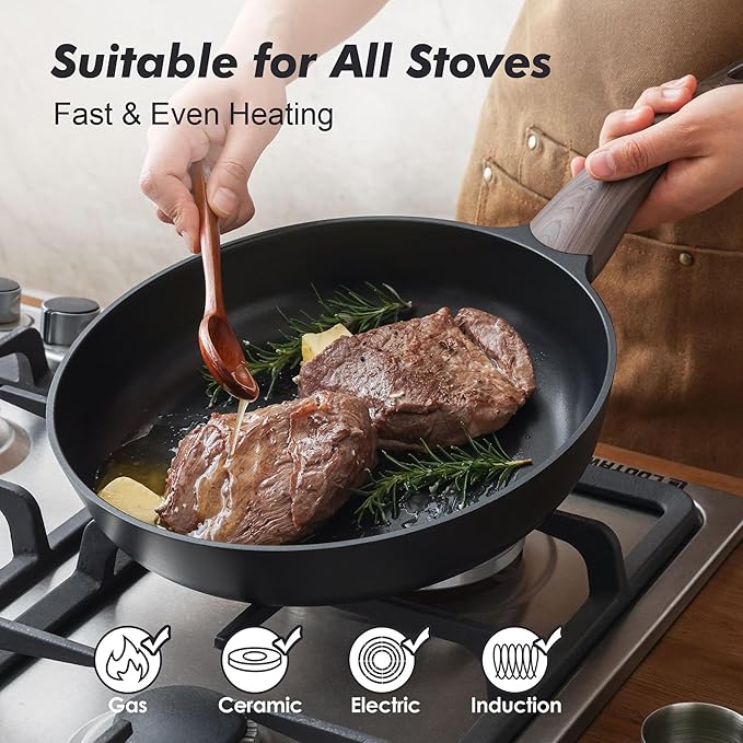 SENSARTE Nonstick Frying Pan Skillet 9.5Inch Non Stick Egg Pan Omelette Pans - Image 3