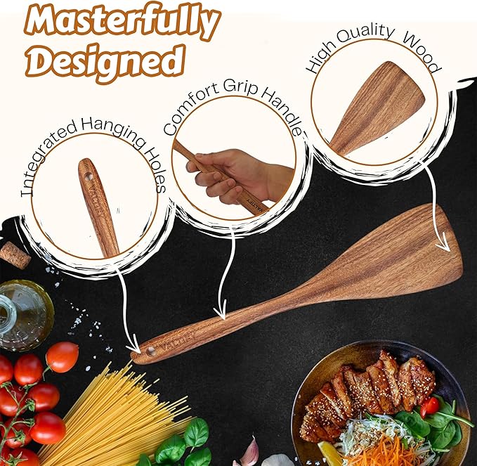 Kitchen Utensil Set | 17-Piece Wooden Cooking Utensils - Image 7