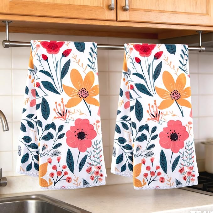 4 Pcs Kitchen Stuff, Wild Floral Kitchen Oven Mitts, Pot Holders Sets - Image 6