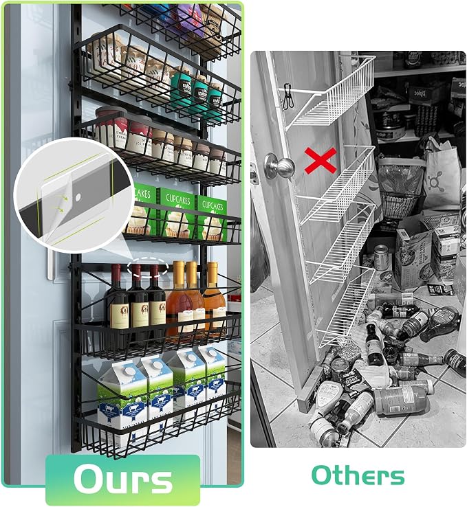 Mefirt Over The Door Pantry Organizer, Wall Mount Spice Rack, Pantry Hanging - Image 5