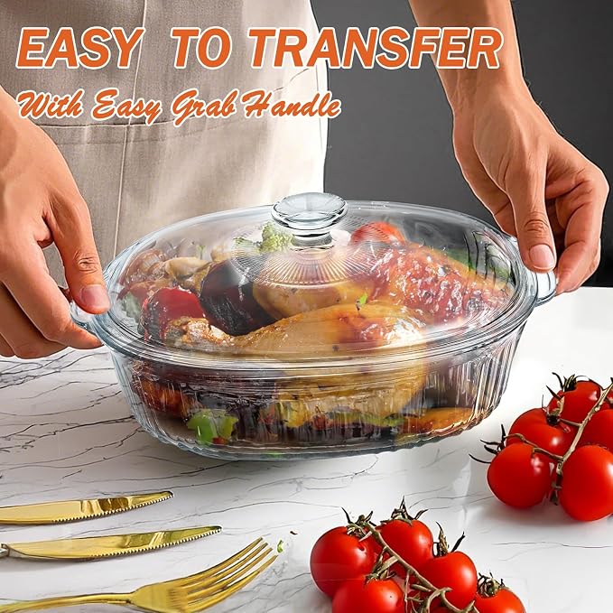 Reasim 2.8L/3Qt Glass Casserole Baking Dish - Image 5