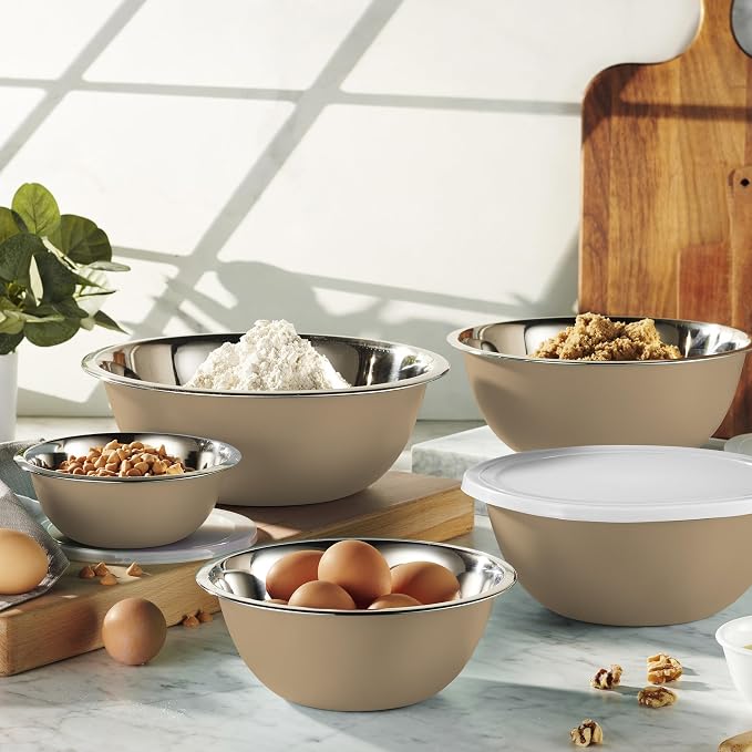 WHYSKO Stainless Steel Mixing Bowl Set, 10 Piece Stainless Steel Mixing Bowls - Image 2