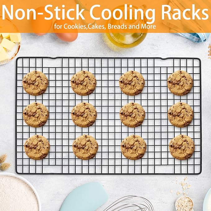 Tebery 4 Pack Black Heavy-Duty Wire Cooking Rack Baking Racks, Nonstick Baking - Image 4