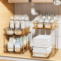 Delamu 2-Tier Under Sink Organizers and Storage, Pull Out Kitchen Pantry by DELAMU