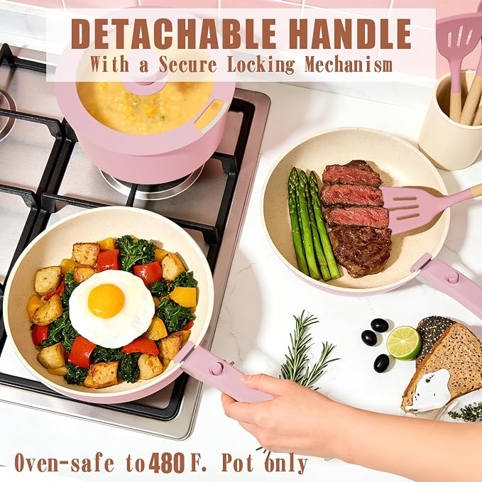 Umite Chef Pots and Pans Set Non Stick, RV Kitchen Cooking Set - Image 9